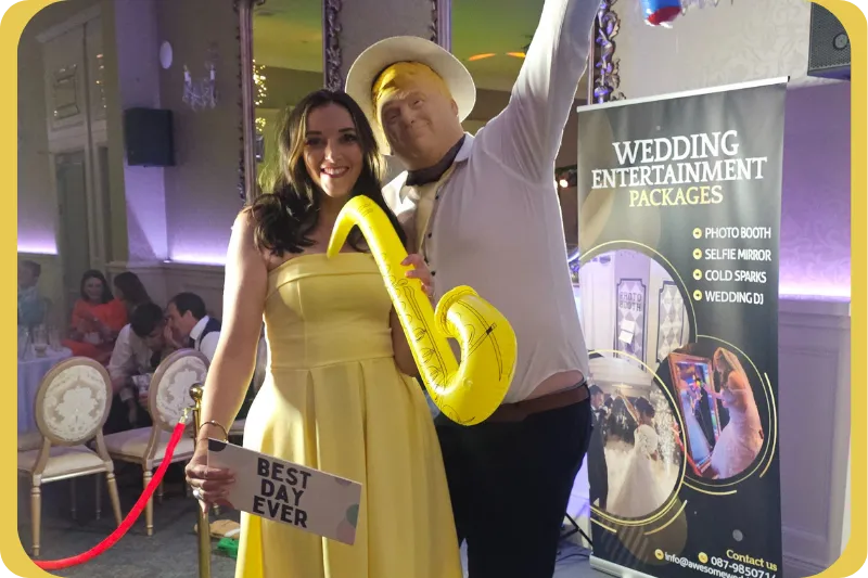 Wedding guests creating fun 360 photo booth videos in Kilkenny